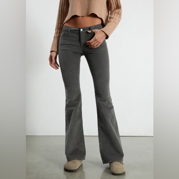 PacSun Gray Corduroy Low Rise Flare Jeans - Picture 2 of 7